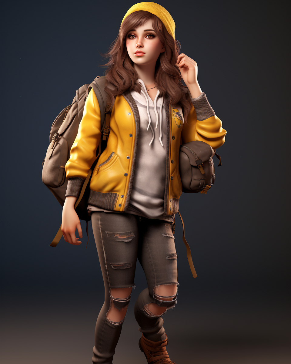 Fat beautiful highschool girl 3D image