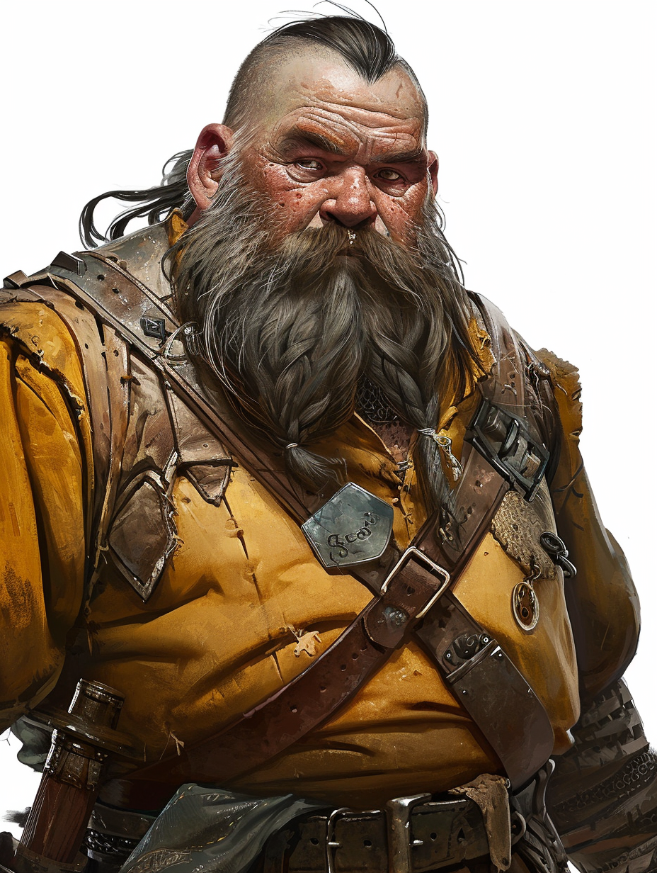 Fat dwarf drunkard portrait on white background