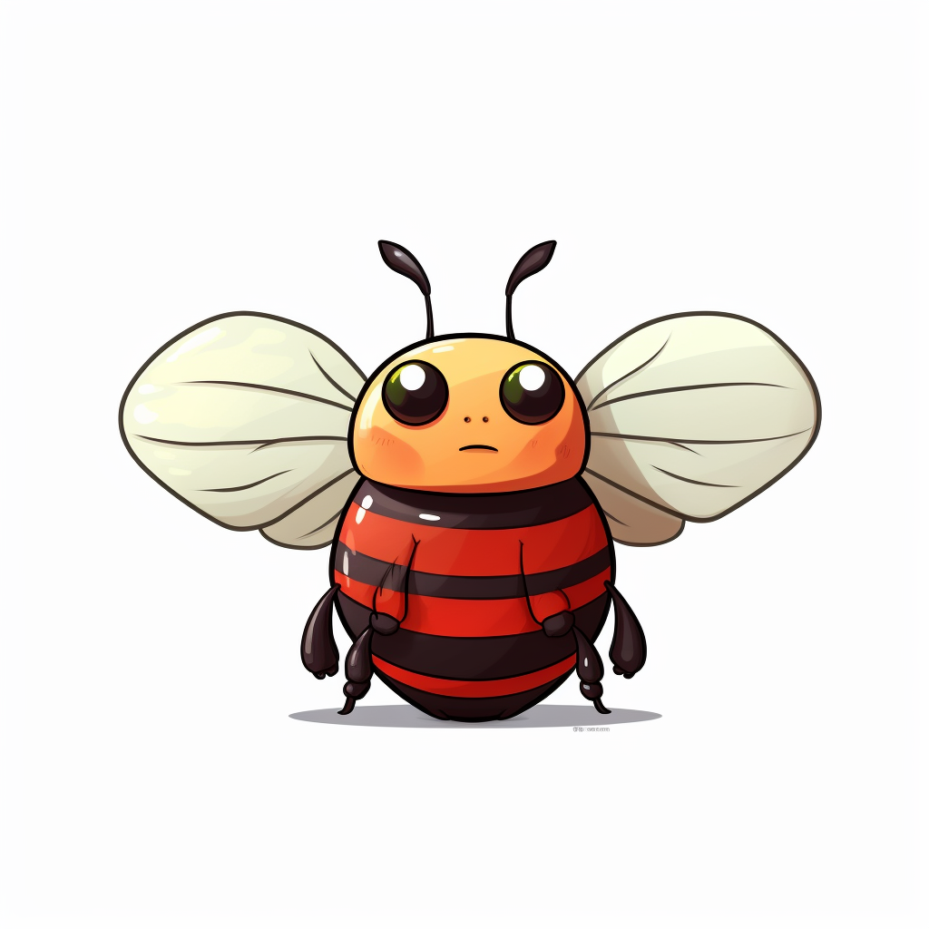 Cute Fat Flying Insect Cartoon