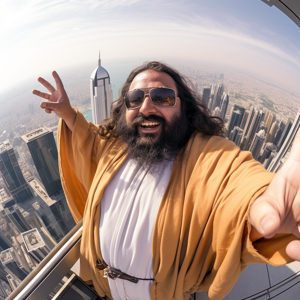 Fat Jesus Selfie Dubai