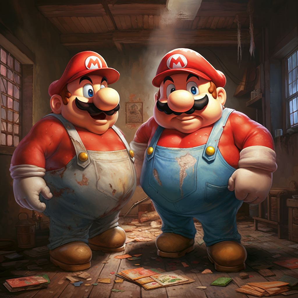 Depicting a Chubby Mario Bros Character