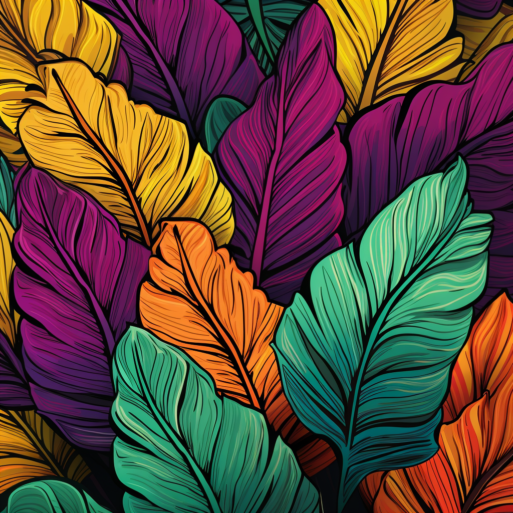 Colorful fat tobacco leaf pattern