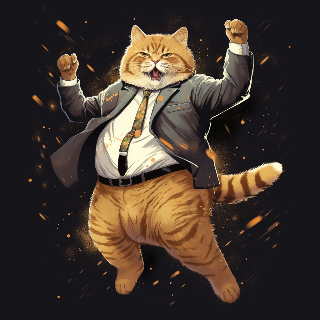 Cat dancing on t-shirt