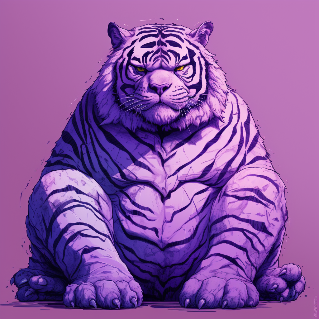 Fat Furry Half Human Tiger Purple