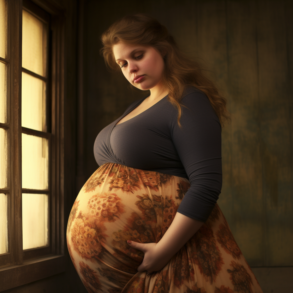 Beautiful Pregnant Woman with Healthy Baby Bump