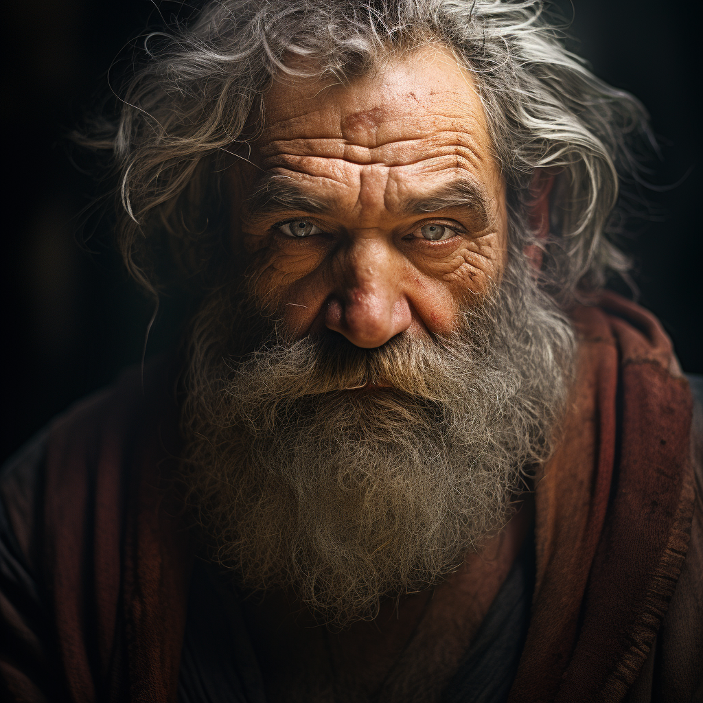 Father Time's face in a cinematic style