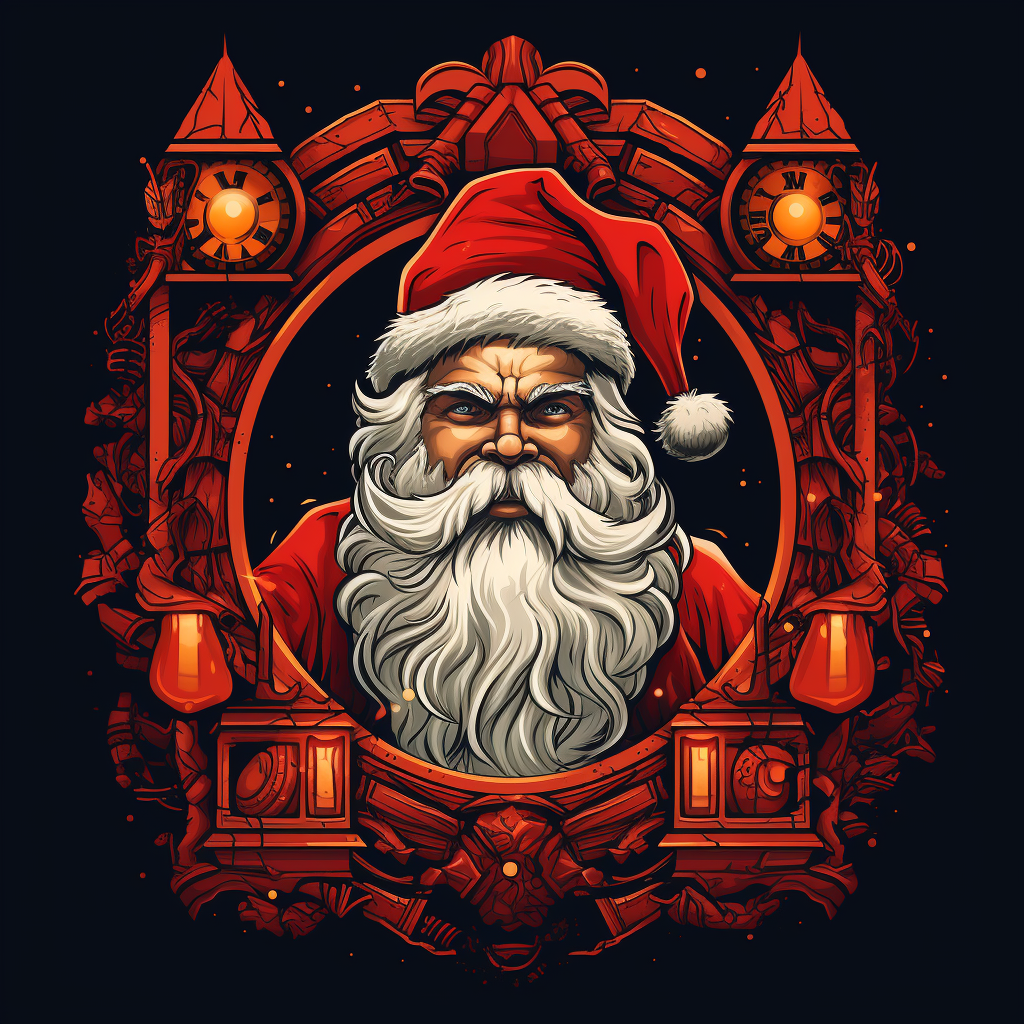 Detailed Father Xmas Logo Design