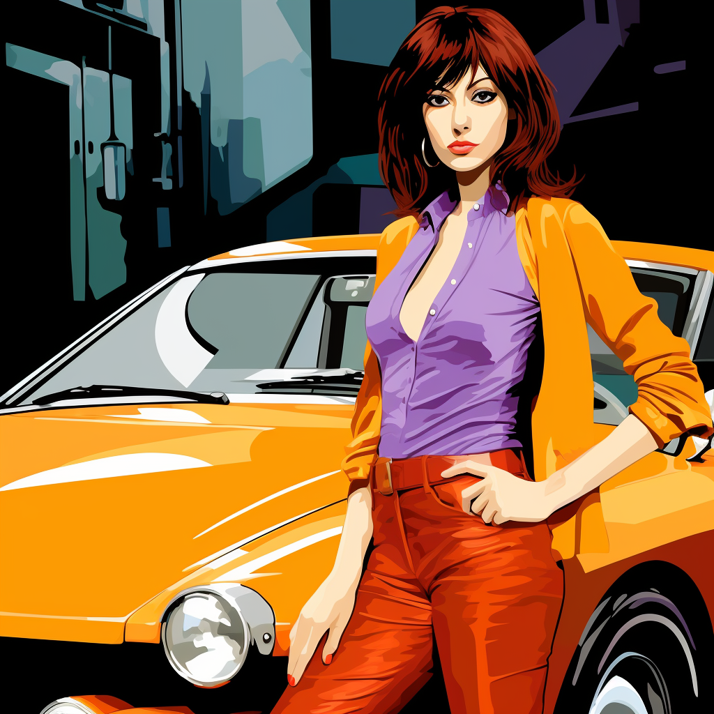 Faye Valentine with Datsun Z Car  ?