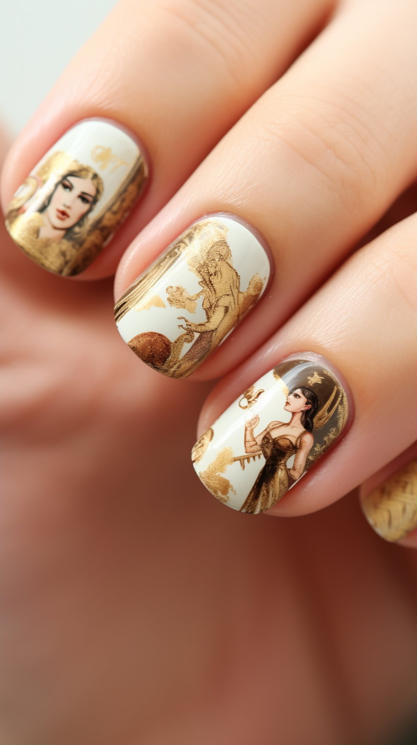 Taylor Swift inspired gold gradient nails