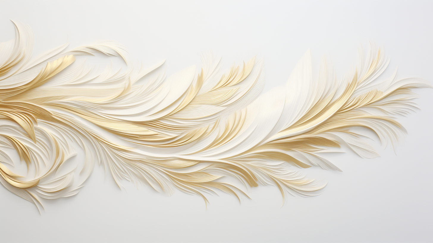 Feathered gold and white image