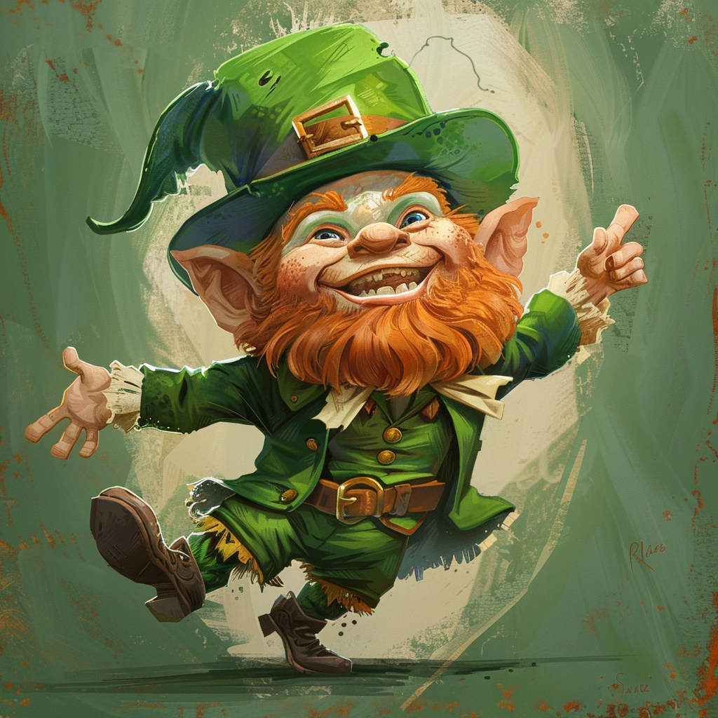 Feisty Cute Leprechaun Illustration