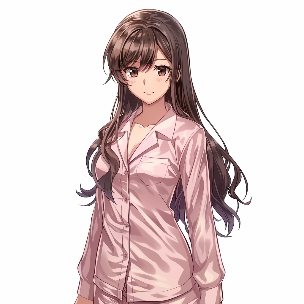 Anime character in pink pajamas