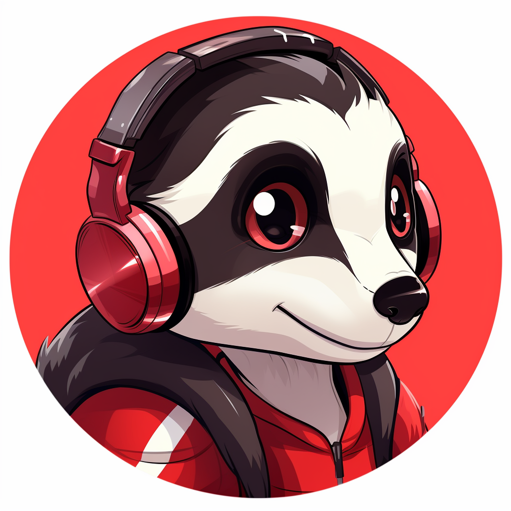 Female Badger with Headset Manga Avatar