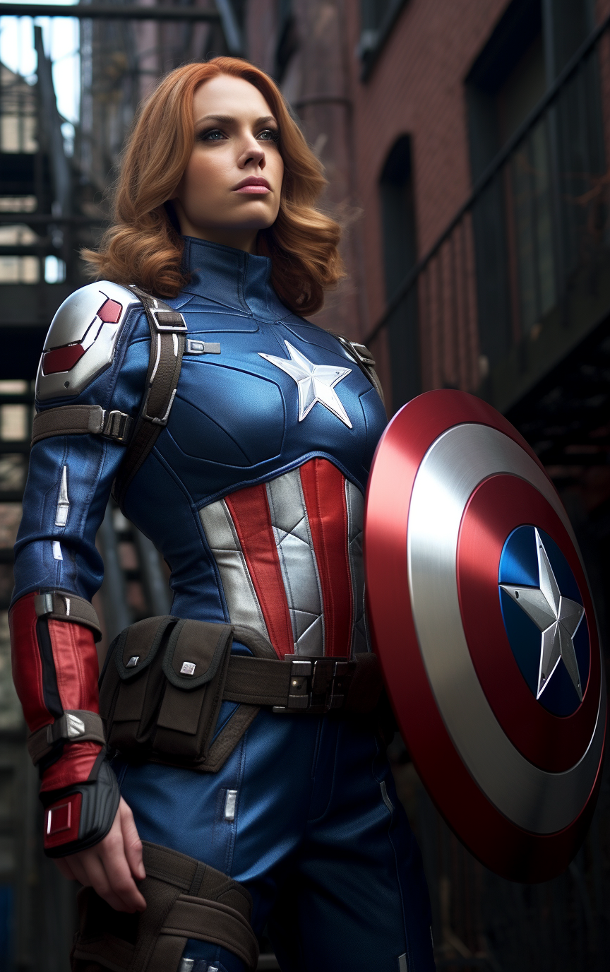 Female Captain America preserving American spirit