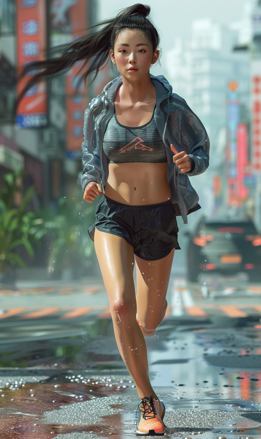 Female Chinese Runner Realistic Image