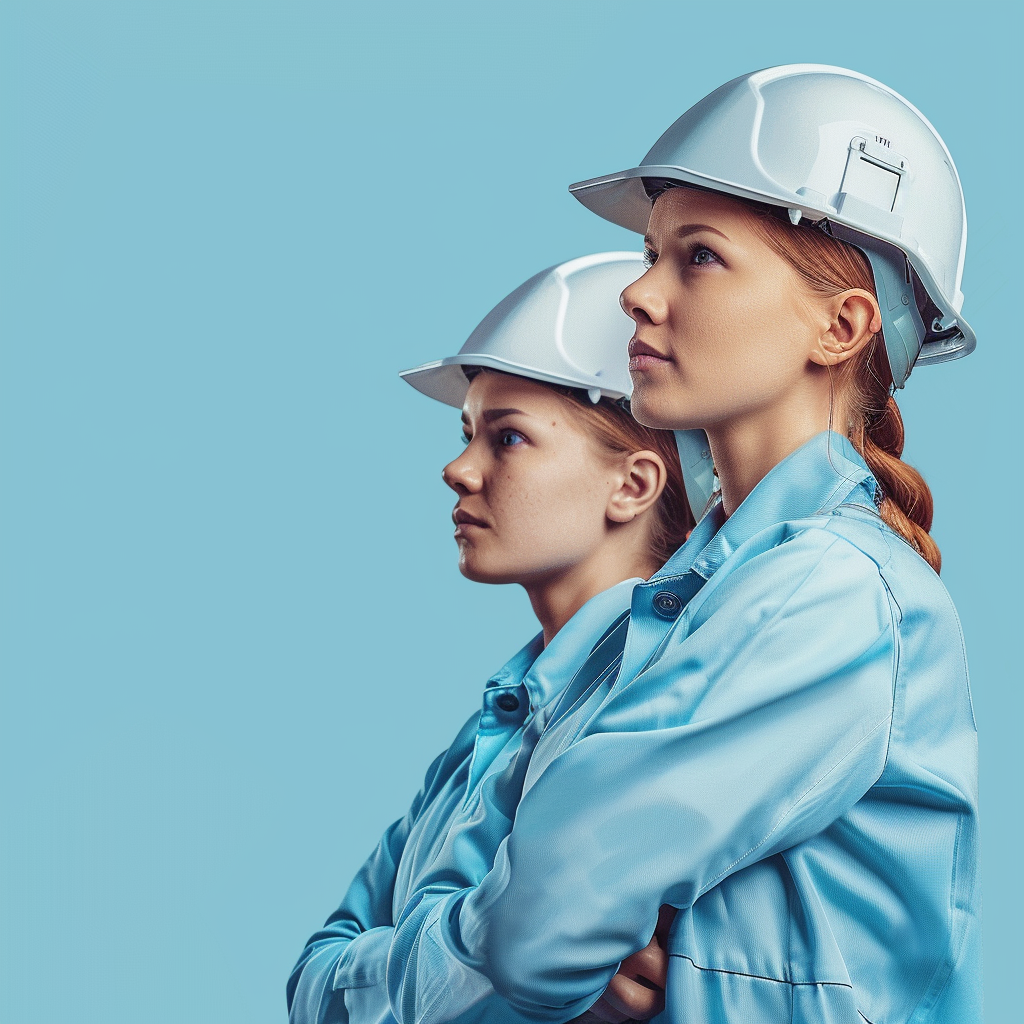 Female civil engineers with white helmet