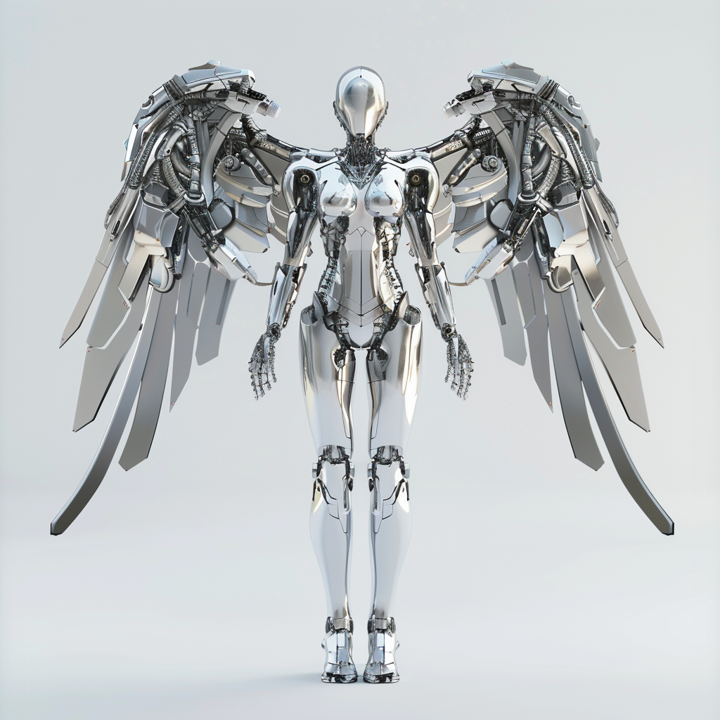 Female Cyborg Angel Wings