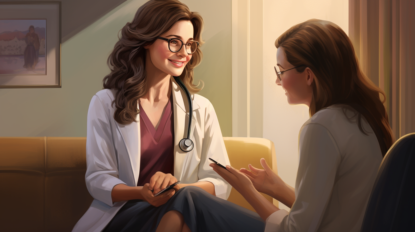 Smiling female doctor talking to patient at John Hopkins