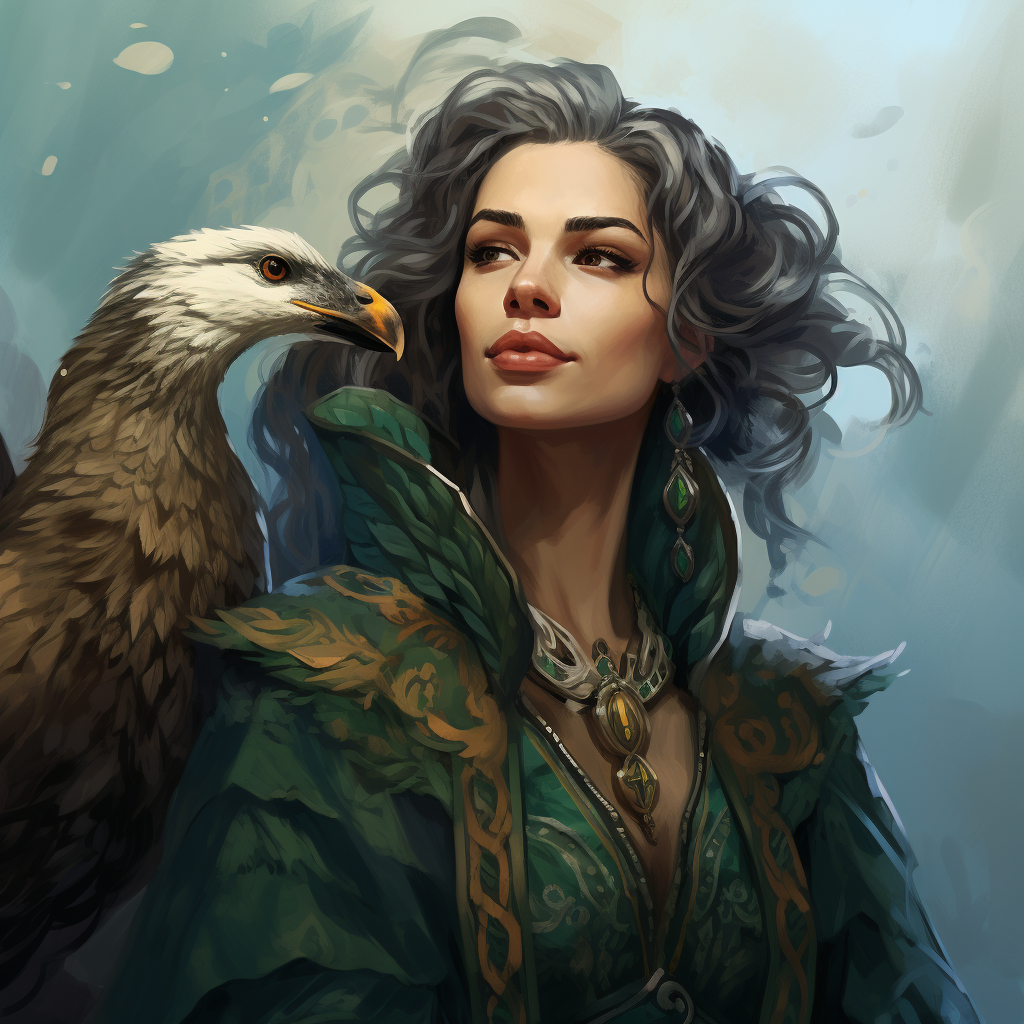 Female Druid portrait from Dungeons & Dragons