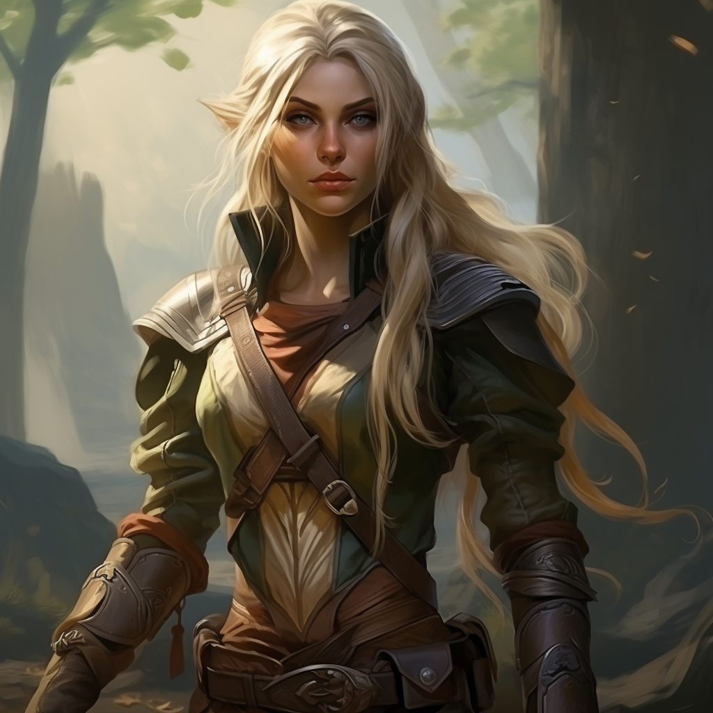 Image of a Stern and Unflappable Female Elf Sheriff