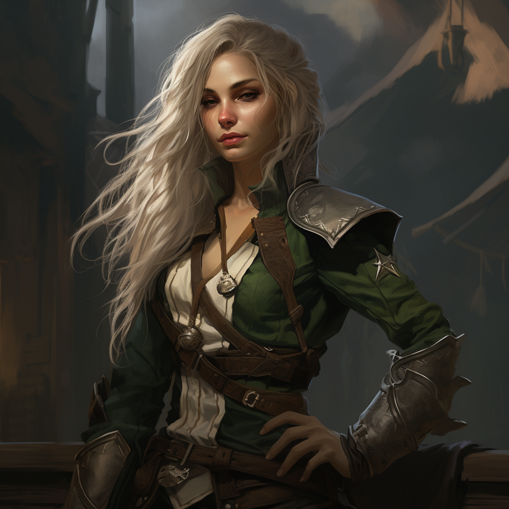 A stern and unflappable female elf veteran