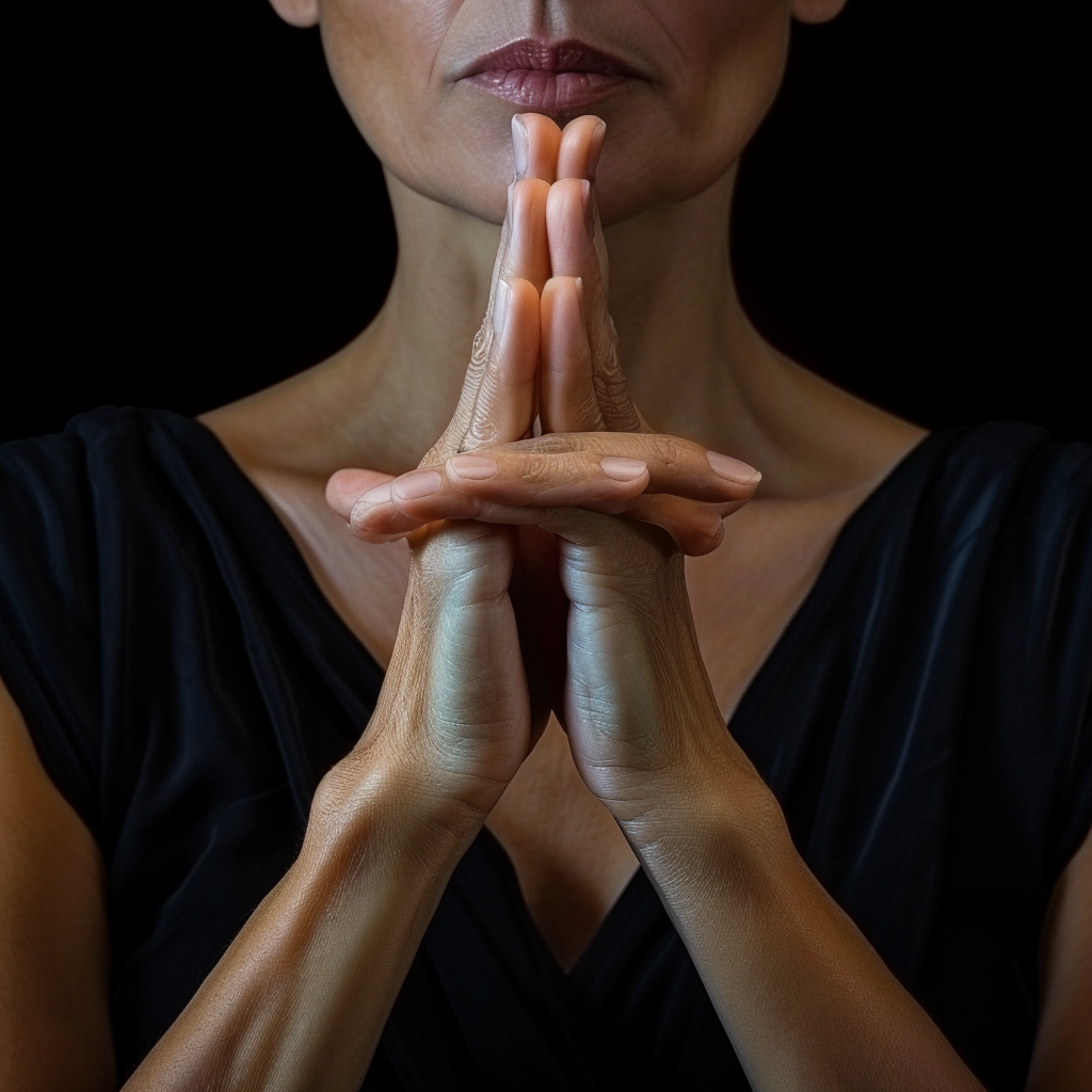 Female Hands Shushing Gesture Realistic