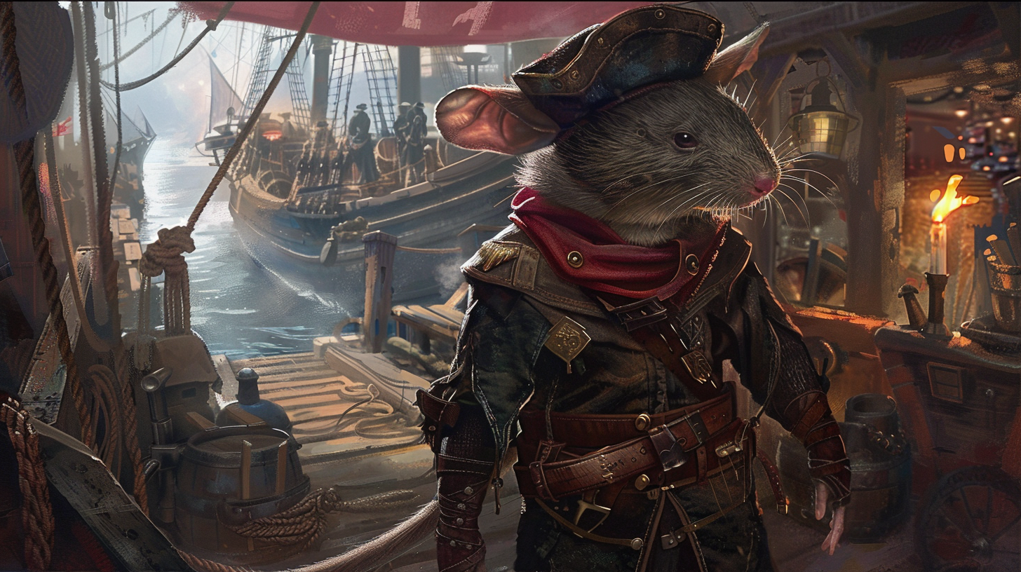 Female Rat Pirate Fantasy Illustration