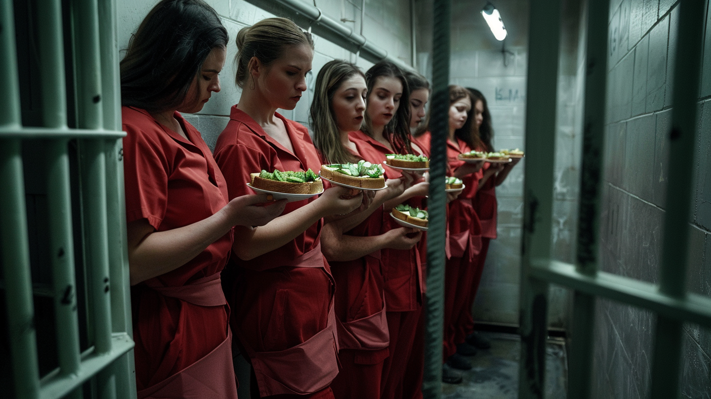 Female Inmates Eating Sandwiches