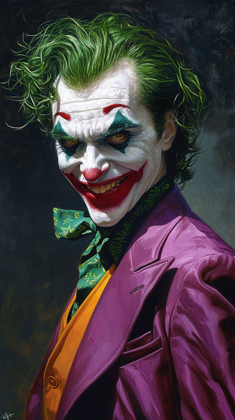 Ultrarealistic female Joker comic art