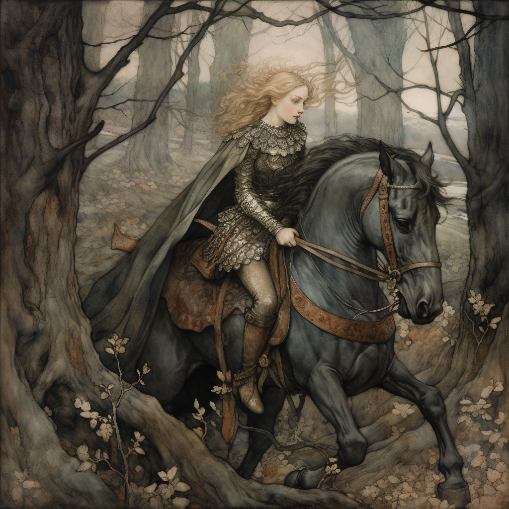 Female Knight embarking on a Quest