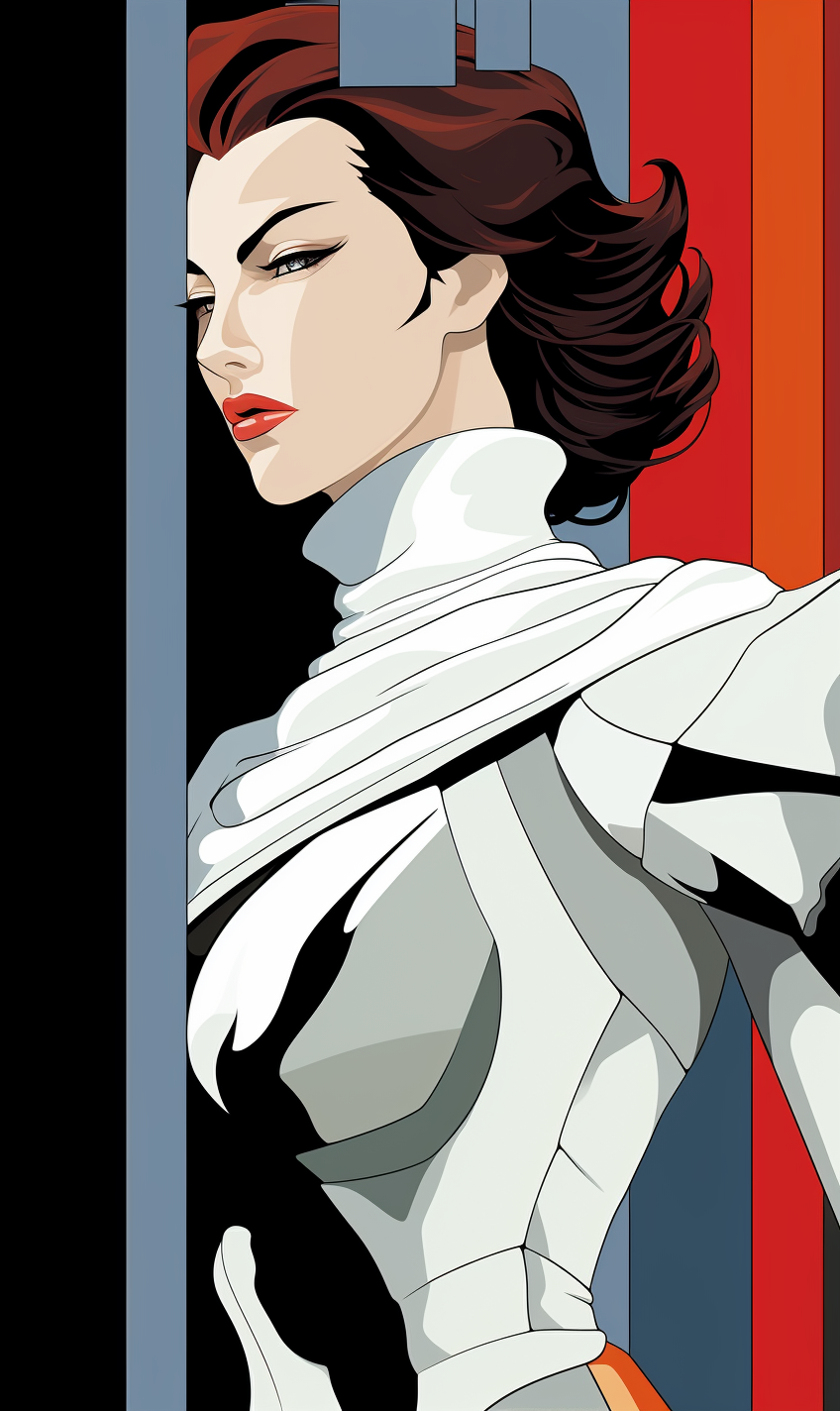 Beautiful knight in Nagel-style art