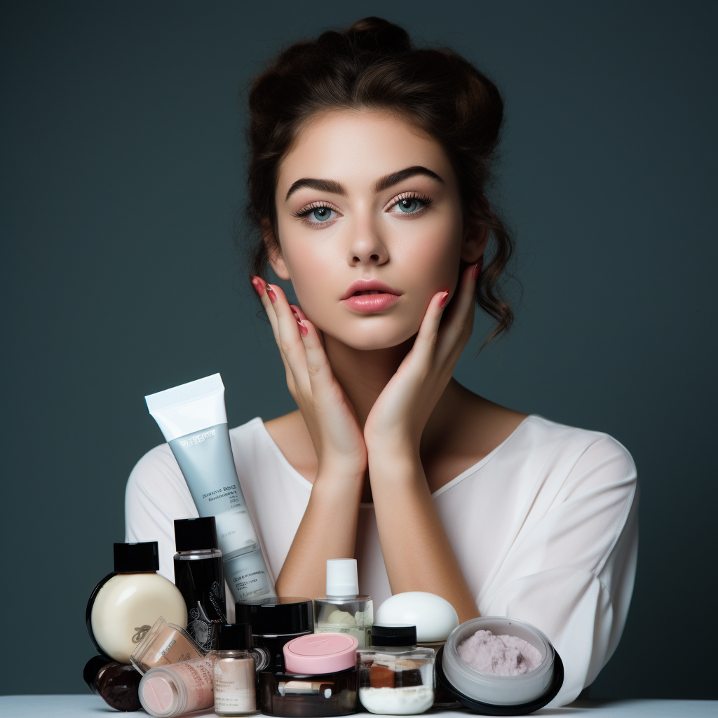 Female Model with Cosmetics