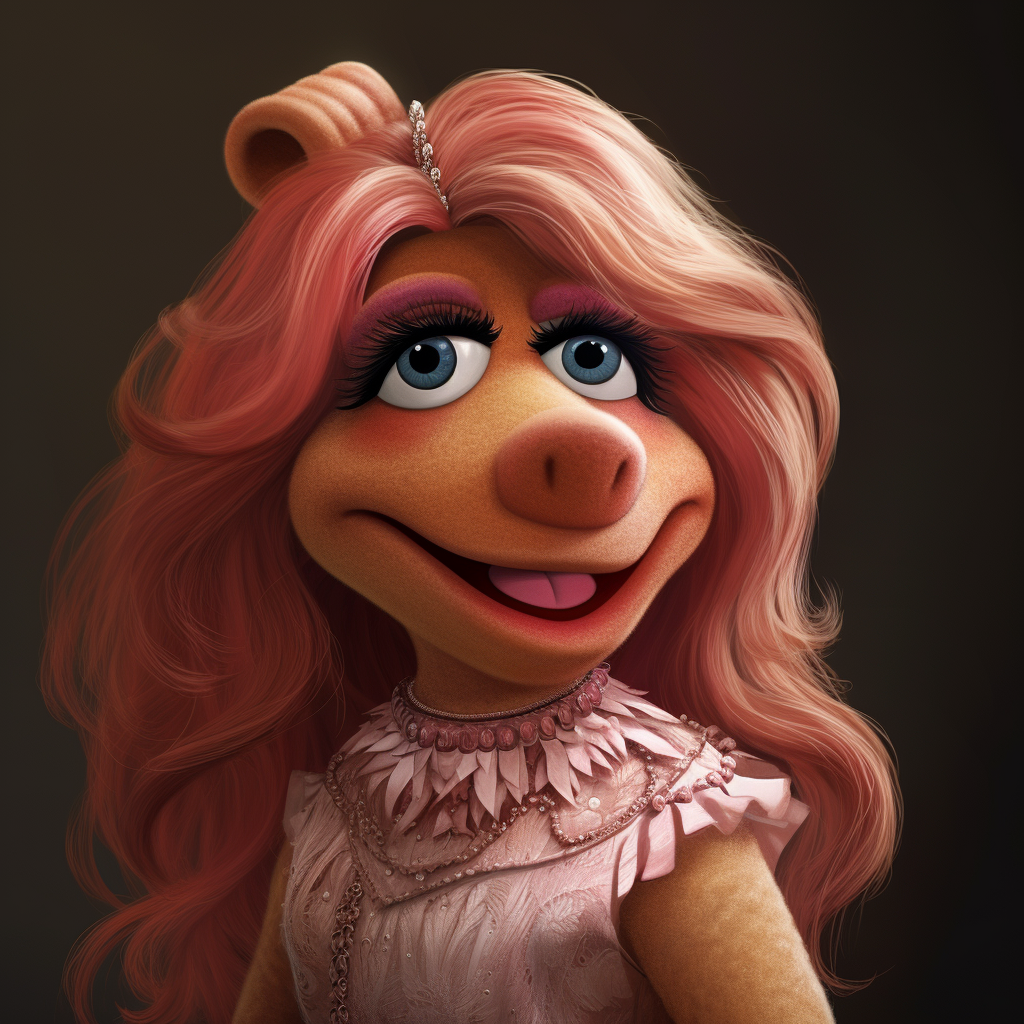 Female newscaster muppet image