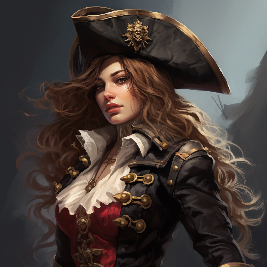 Female pirate captain illustration