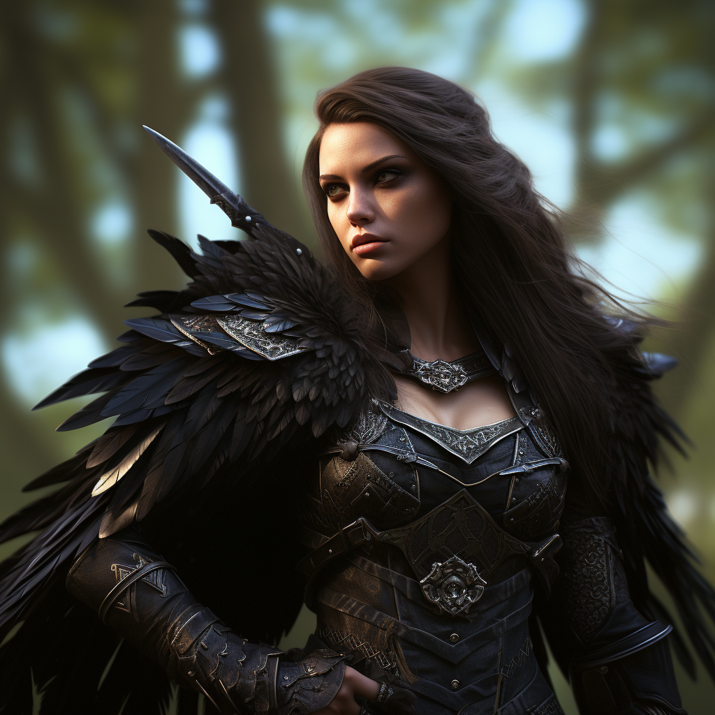 Young and Brave Female Raven Warrior