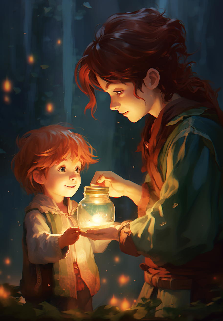 Red-haired elf offering water to Bilbo Baggins