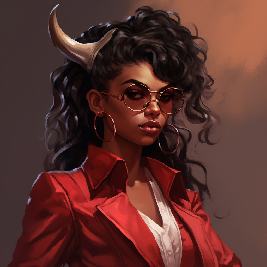 Fiery Female Tiefling Rogue Portrait