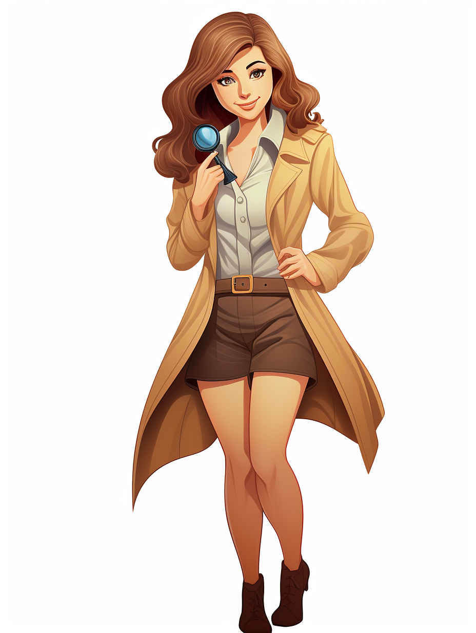 Female detective with brown hair, smiling