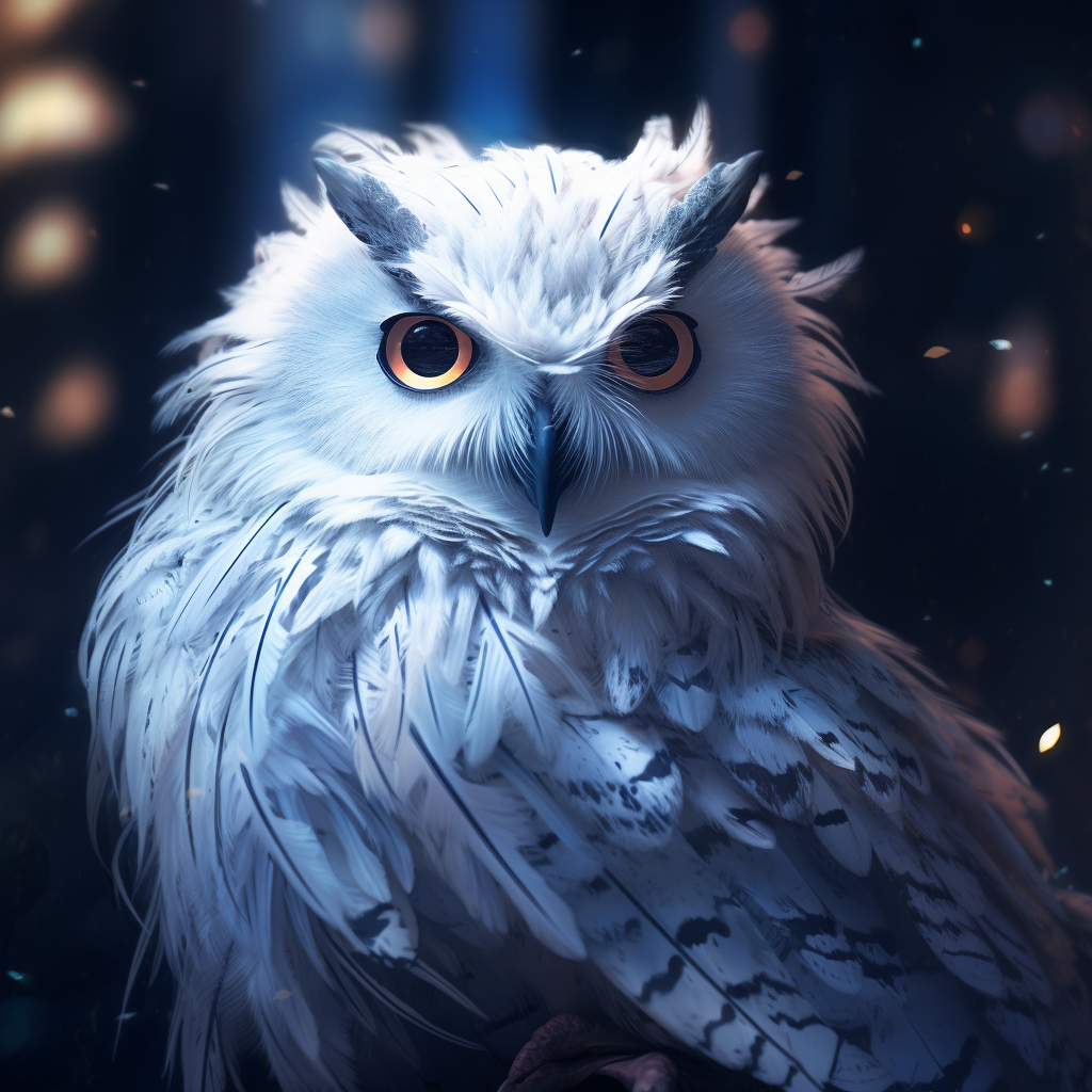 Anthropomorphic female snow owl in stunning HD