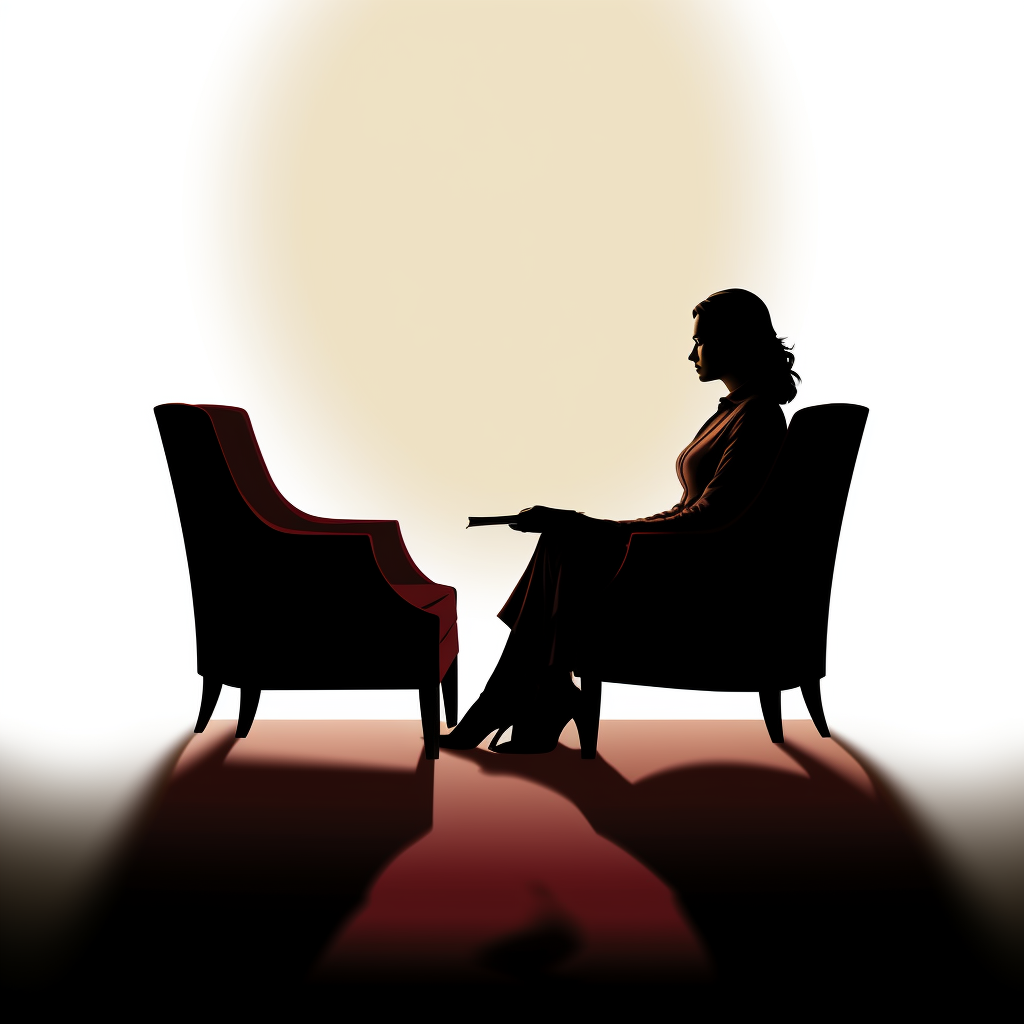 Silhouette of female therapist in chair