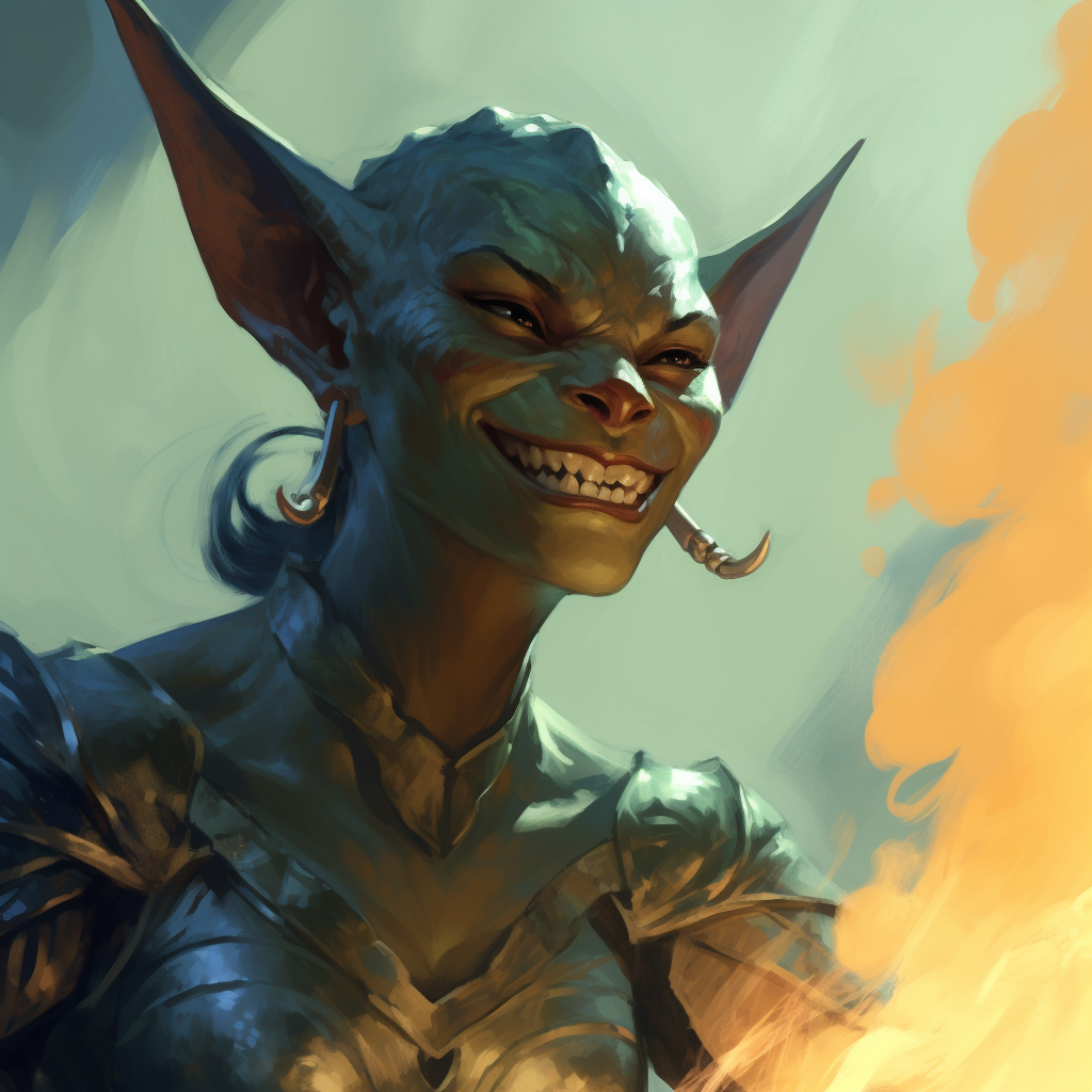 Female Tiefling Variant with Bald Head and Wings