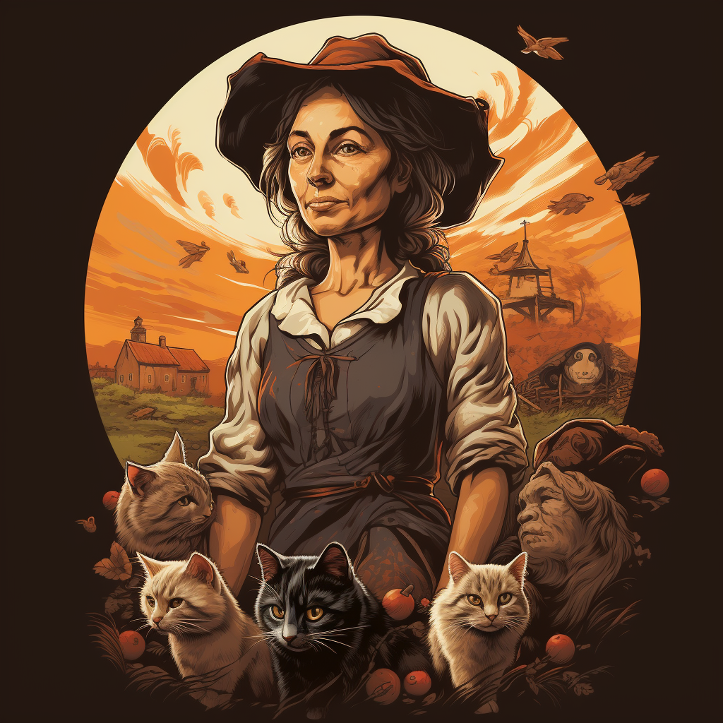 T-shirt design of a female cat herder