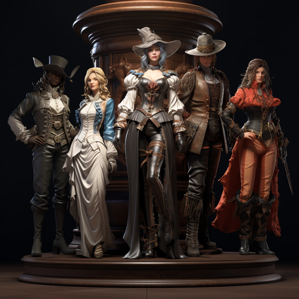 Full body female character statue