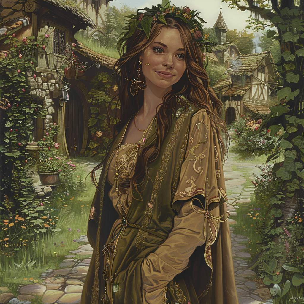 Female Elven Druid Flower Robe