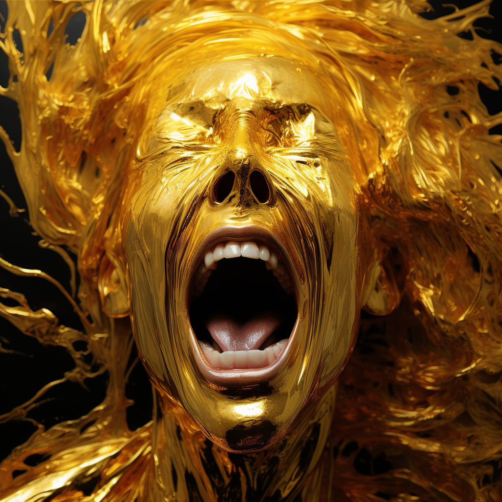 Female with Golden Scream Afterimages