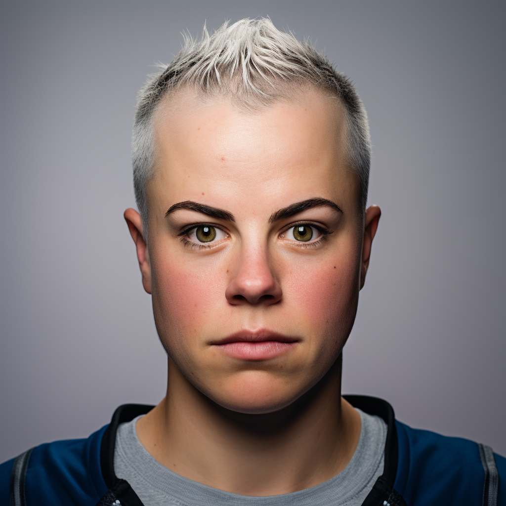 Female ice hockey player headshot