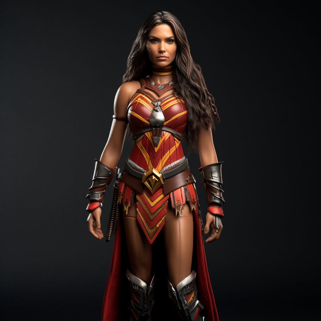 Beautiful Native American Superhero with Fire Powers