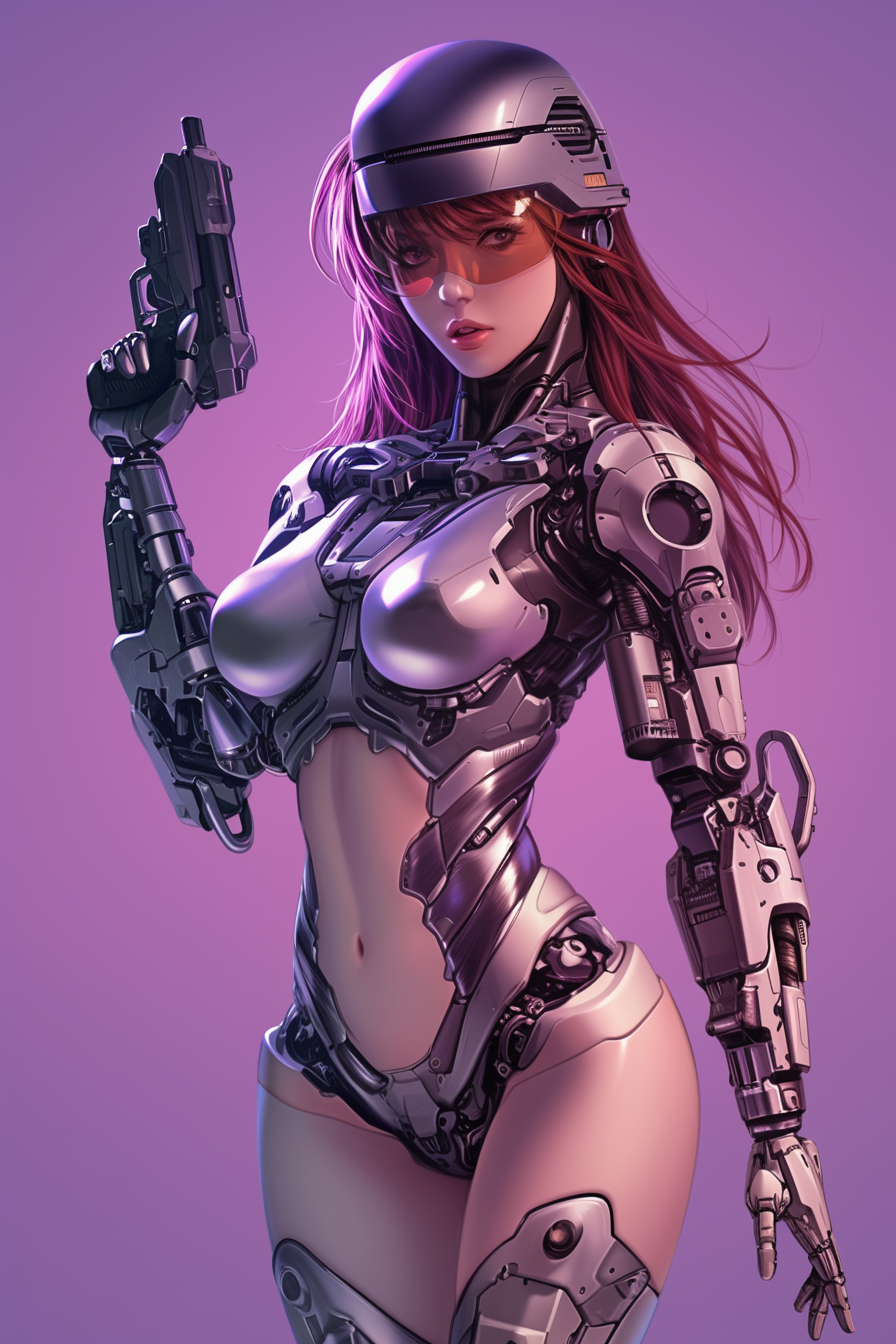 Female Robocop Pin-up 90s Anime