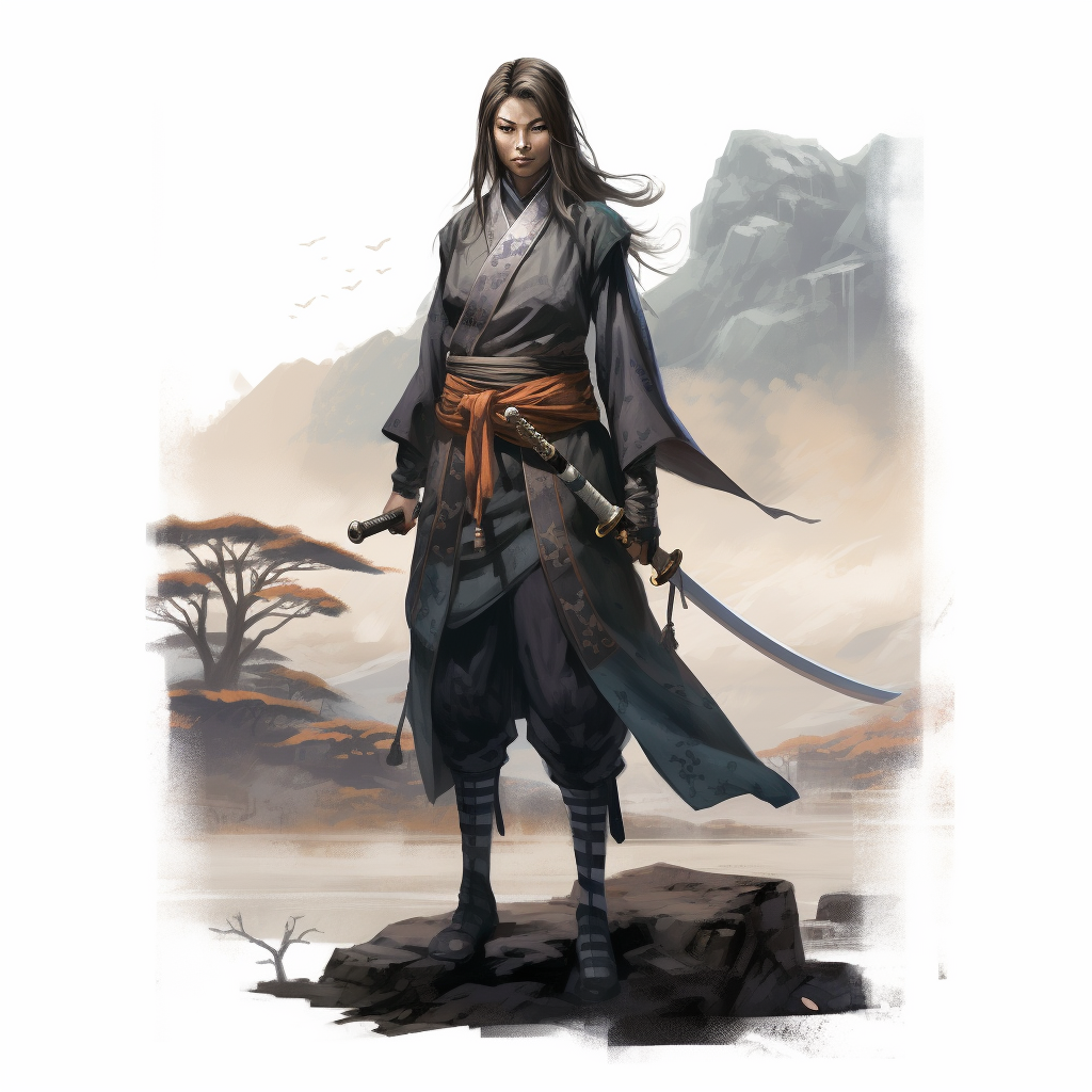 17-year-old female samurai shugenja embarking on her journey