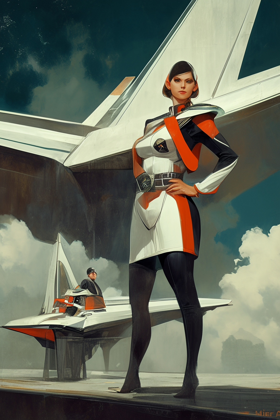 Retro Space Opera Captain Spaceship